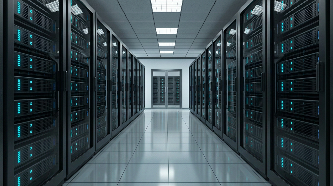 Server-room infrastructure illustration